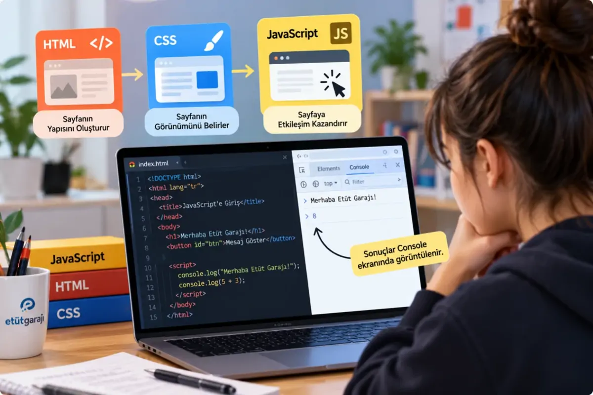 Ahmet DEMİROK — JavaScript'e Giriş: JavaScript Nedir, Nerede Kullanılır? (görsel)