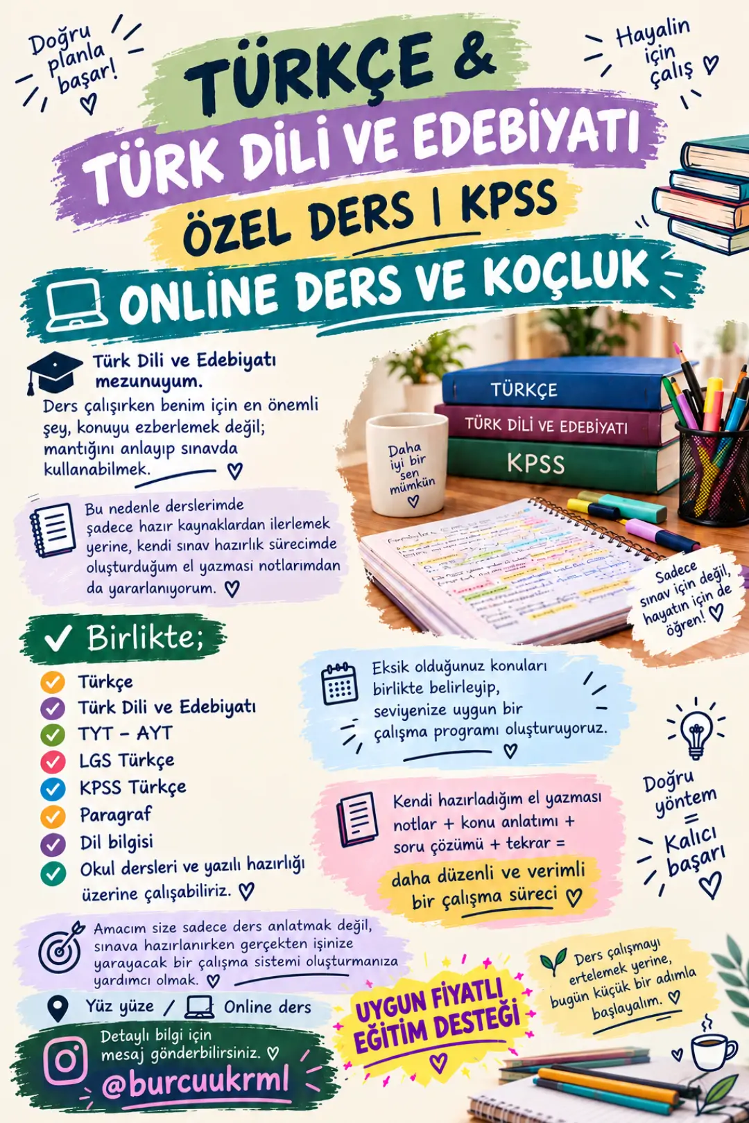 Burcu kırımlı - Türkçe, Türk Dili ve Edebiyatı ilanı kapak görseli