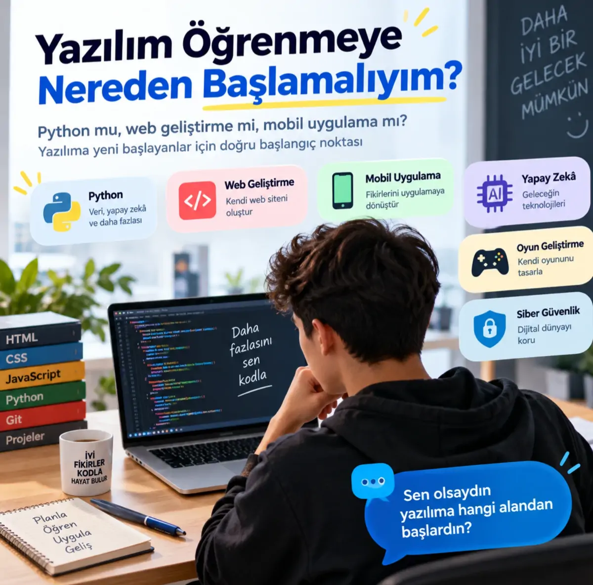 Ahmet DEMİROK — Yazılım Öğrenmeye Nereden Başlamalıyım? (görsel)